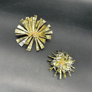 Vintage Atomic Starburst Christmas Ornaments Aluminum Handmade Mid Century Mod